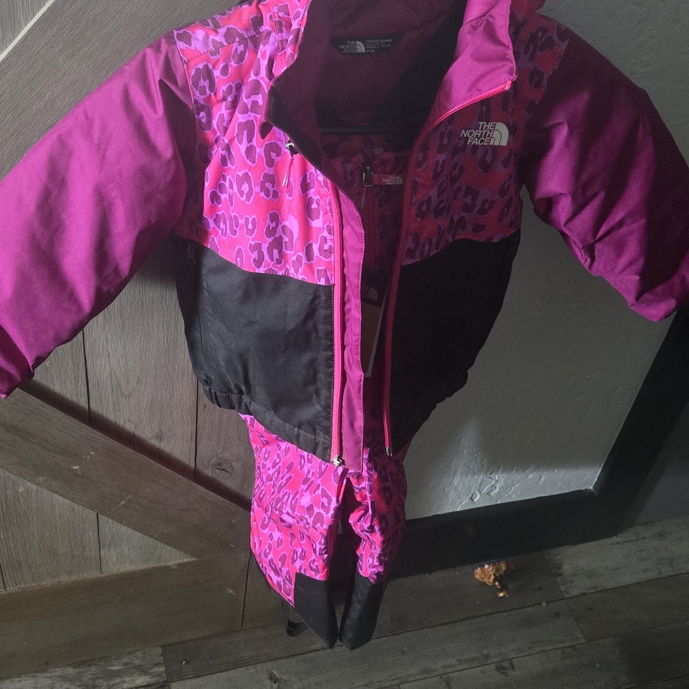 The North Face Pink and Black Bib